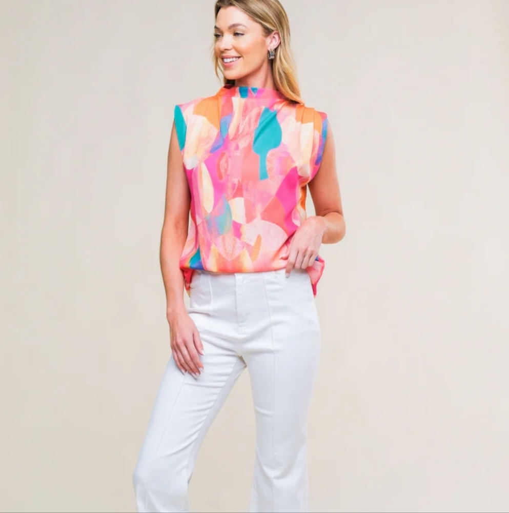 NWT Flying Tomato Colorful Abstract Blouse - Picture 4 of 13